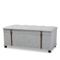 Baxton Studio Kyra Grey Upholstered Storage Trunk Ottoman 161-10277